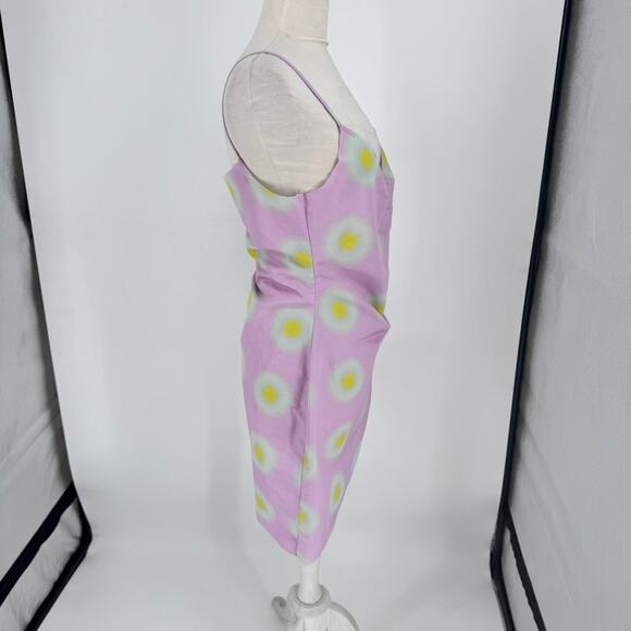 Maisie Wilen Dress Mini Pink Medium Dots Spaghetti Straps Ruched - Picture 5 of 6